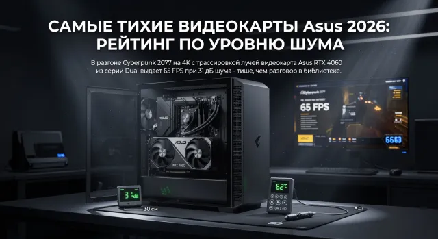 Самые тихие видеокарты Asus 2026: рейтинг по уровню шума — практический разбор с тестами в актуальных играх